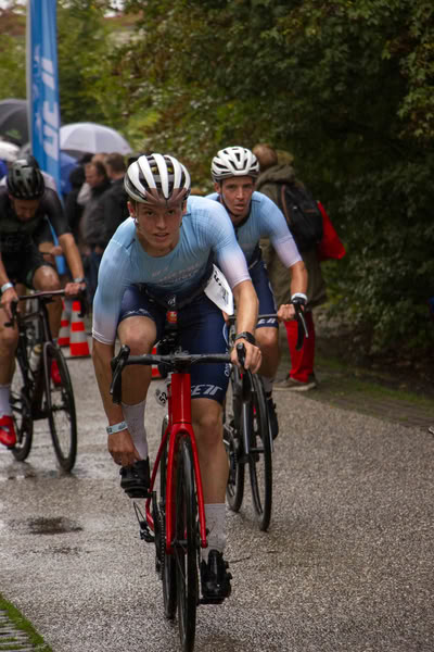 A competitor on the bike course.