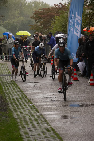 A competitor on the bike course.
