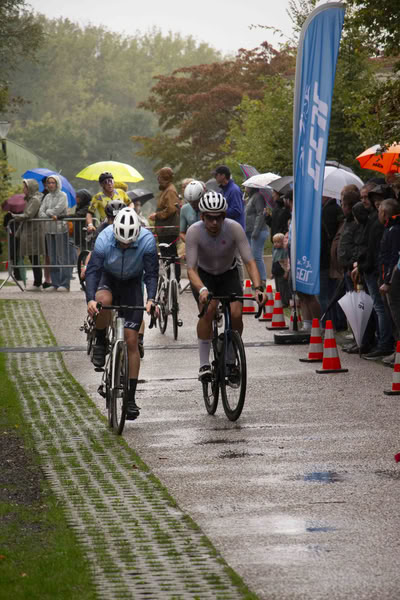 A competitor on the bike course.