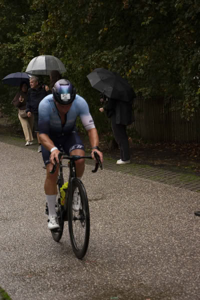 A competitor on the bike course.