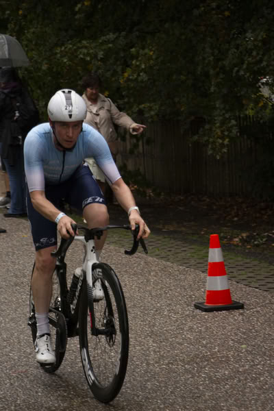 A competitor on the bike course.