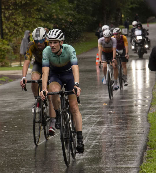 A competitor on the bike course.
