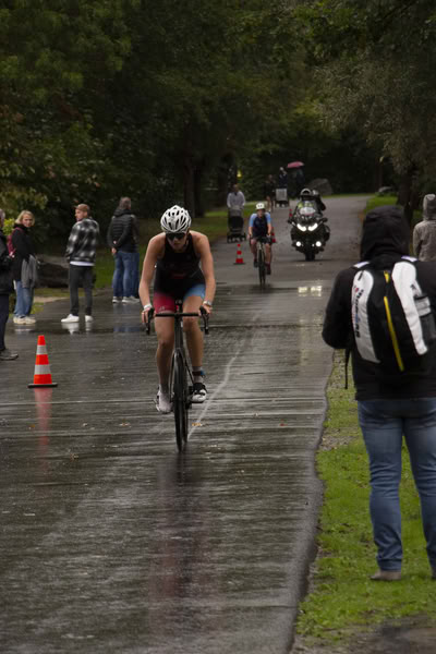 A competitor on the bike course.