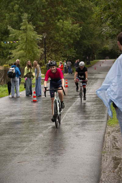 A competitor on the bike course.