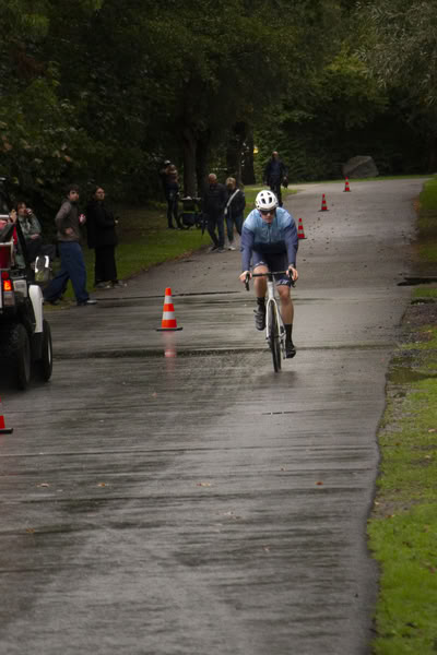 A competitor on the bike course.