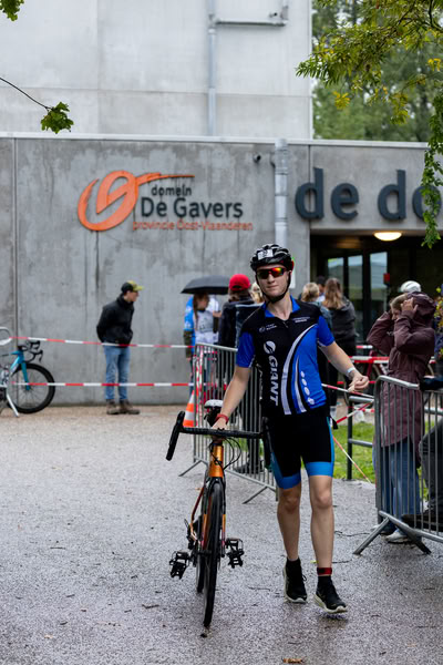 A competitor on the bike course.