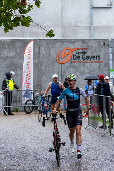A competitor on the bike course.