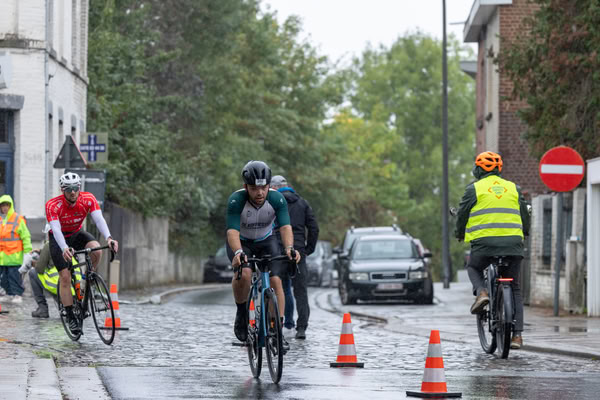 A competitor on the bike course.