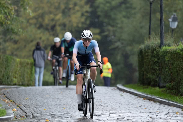 A competitor on the bike course.