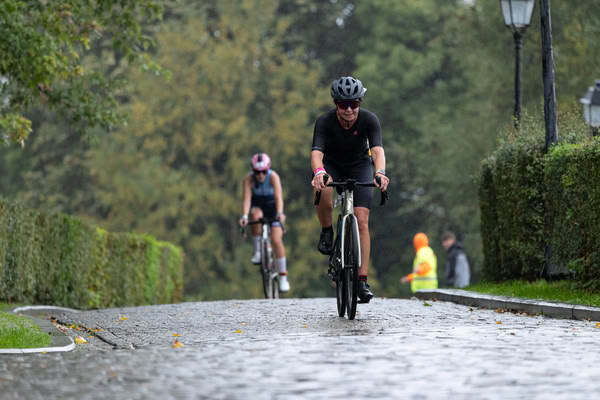 A competitor on the bike course.