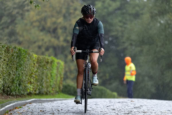 A competitor on the bike course.