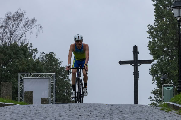 A competitor on the bike course.