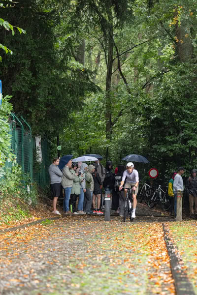 A competitor on the bike course.