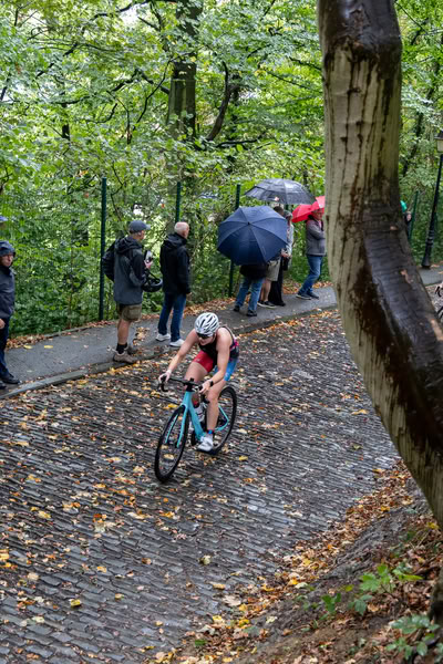 A competitor on the bike course.