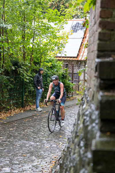 A competitor on the bike course.
