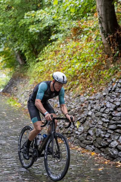 A competitor on the bike course.
